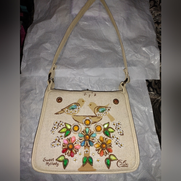 Collins of Texas "Sweet Melody"; Enid Collins linen shoulder bag - Picture 3 of 8